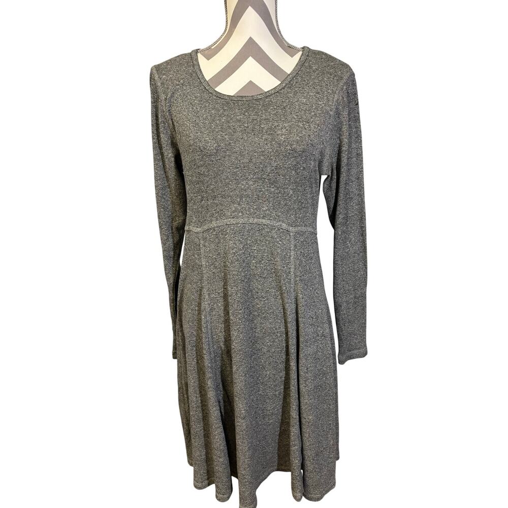 Karen Kane Easywear Gray Knit Fit Flare Dress Women XL Long Sleeve USA Lagenlook